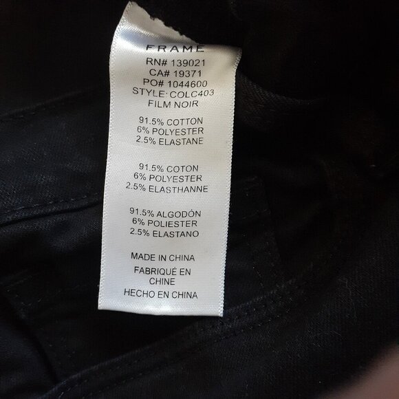 Frame Women's Size 26 Black Film Noir Le Skinny de Jeanne Crop Jeans - Picture 8 of 16